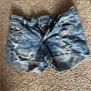 American Eagle Outfitters Ripped Blue Jean Shorts